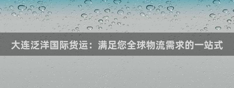 尊龙人生就是博：大连泛洋国际货运：满足您全球物流需求的一