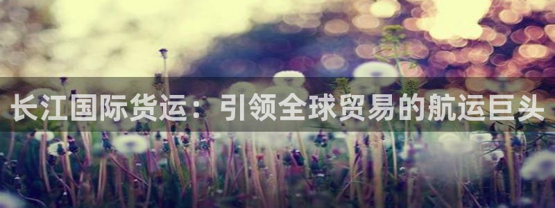 尊龙d88官网so问来就送38：长江国际货运：引领全球贸