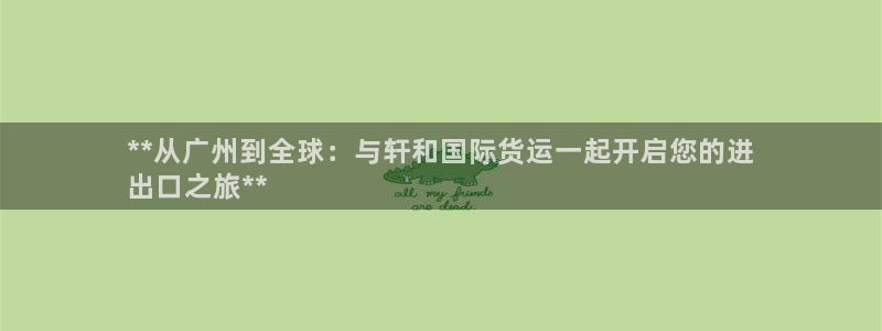 尊龙凯时能做退米么：**从广州到全球：与轩和国际货运一起